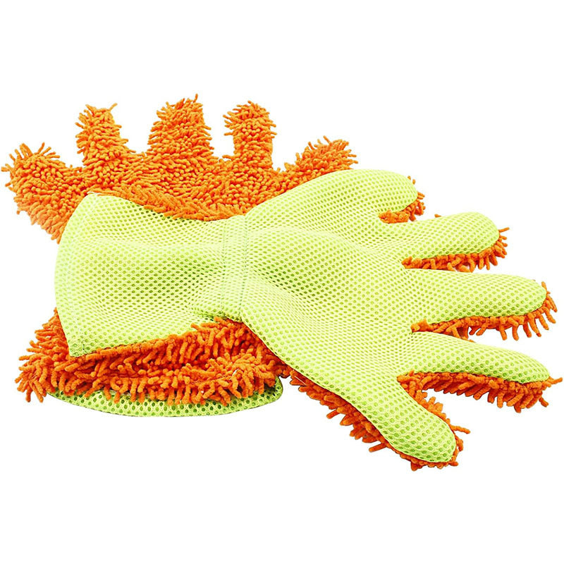 Thin Chenille Five Fingers Car Washing Gloves