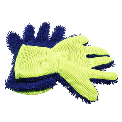 Thin Chenille Five Fingers Car Washing Gloves