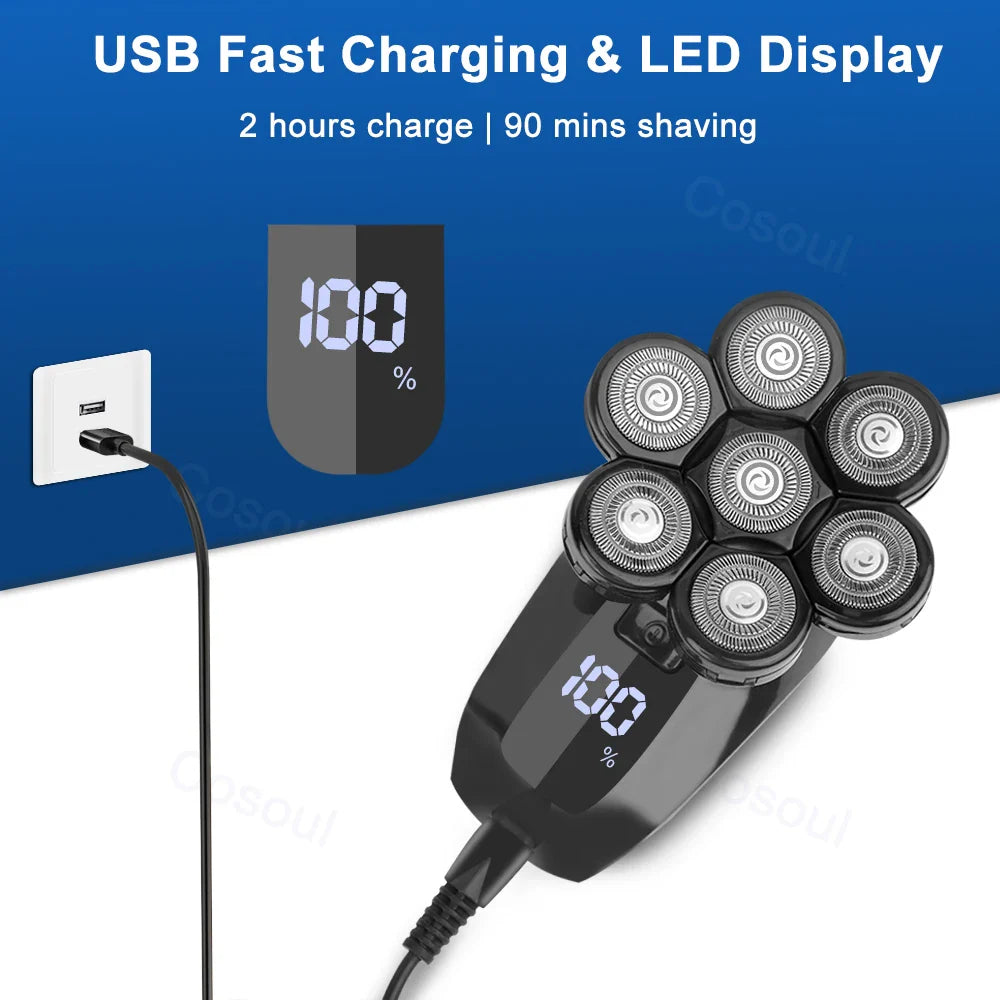 Electric Head Shaver for Men – Powerful 5D Bald Head Shaver & Beard Trimmer | Men's Grooming Razor