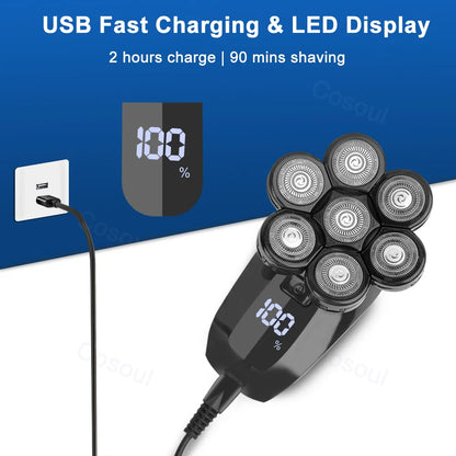 Electric Head Shaver for Men – Powerful 5D Bald Head Shaver & Beard Trimmer | Men's Grooming Razor