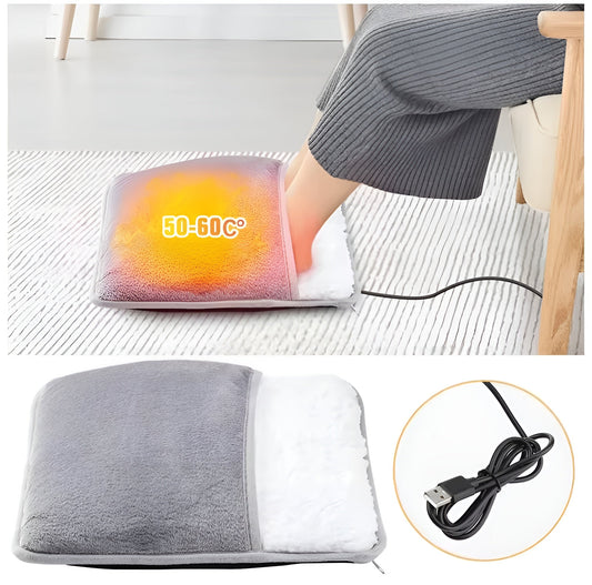 Winter Electric Foot Heating Pad USB Charging Soft Plush Washable Foot Warmer Heater Improve Sleeping Household Foot Warming Mat