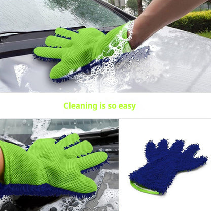 Thin Chenille Five Fingers Car Washing Gloves