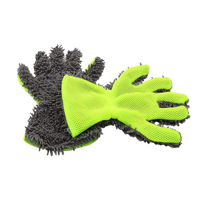 Thin Chenille Five Fingers Car Washing Gloves